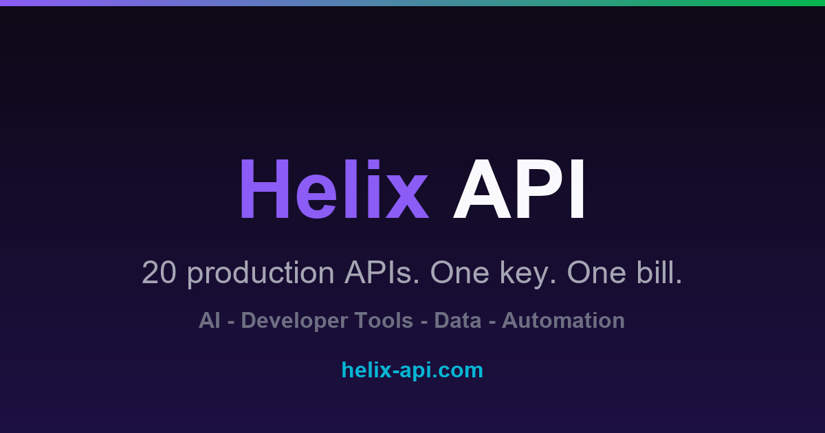 Helix Api Helix-API — The Developer's API Toolkit